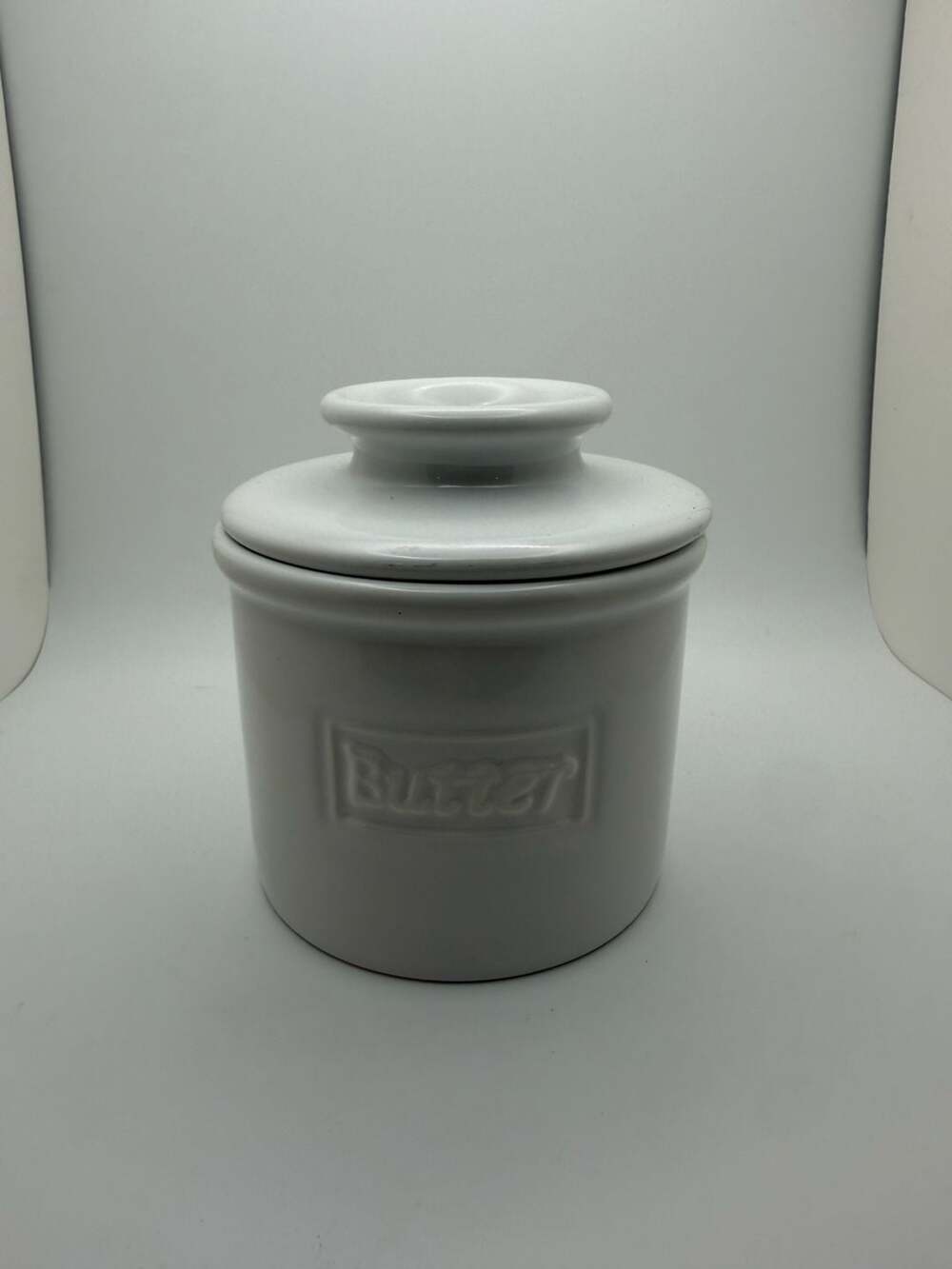 Butter Bell Crock By L. Tremain White Glossy Ceramic Beurre